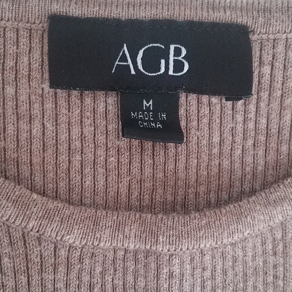 Faux leather accent AGB Sweater Dress Tunic - Picture 3 of 6